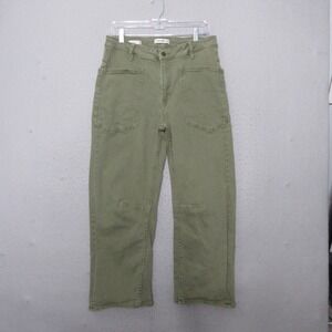 Vigoss Barrel Jeans 28 Barbie Barrel Olive Green‎ Utility High Rise Contemporary